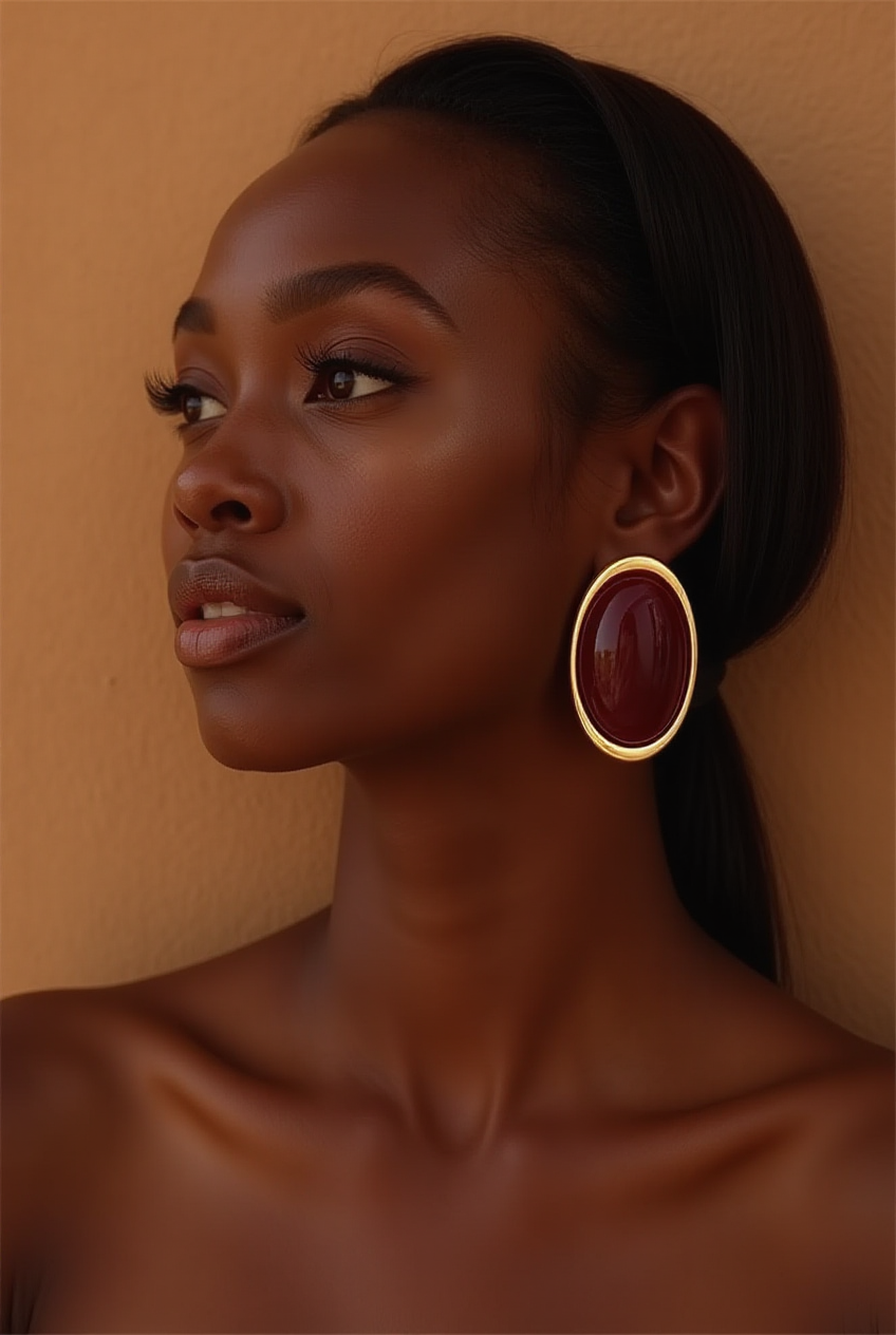 Le Pouvoir de l'Obsidienne Red Earrings