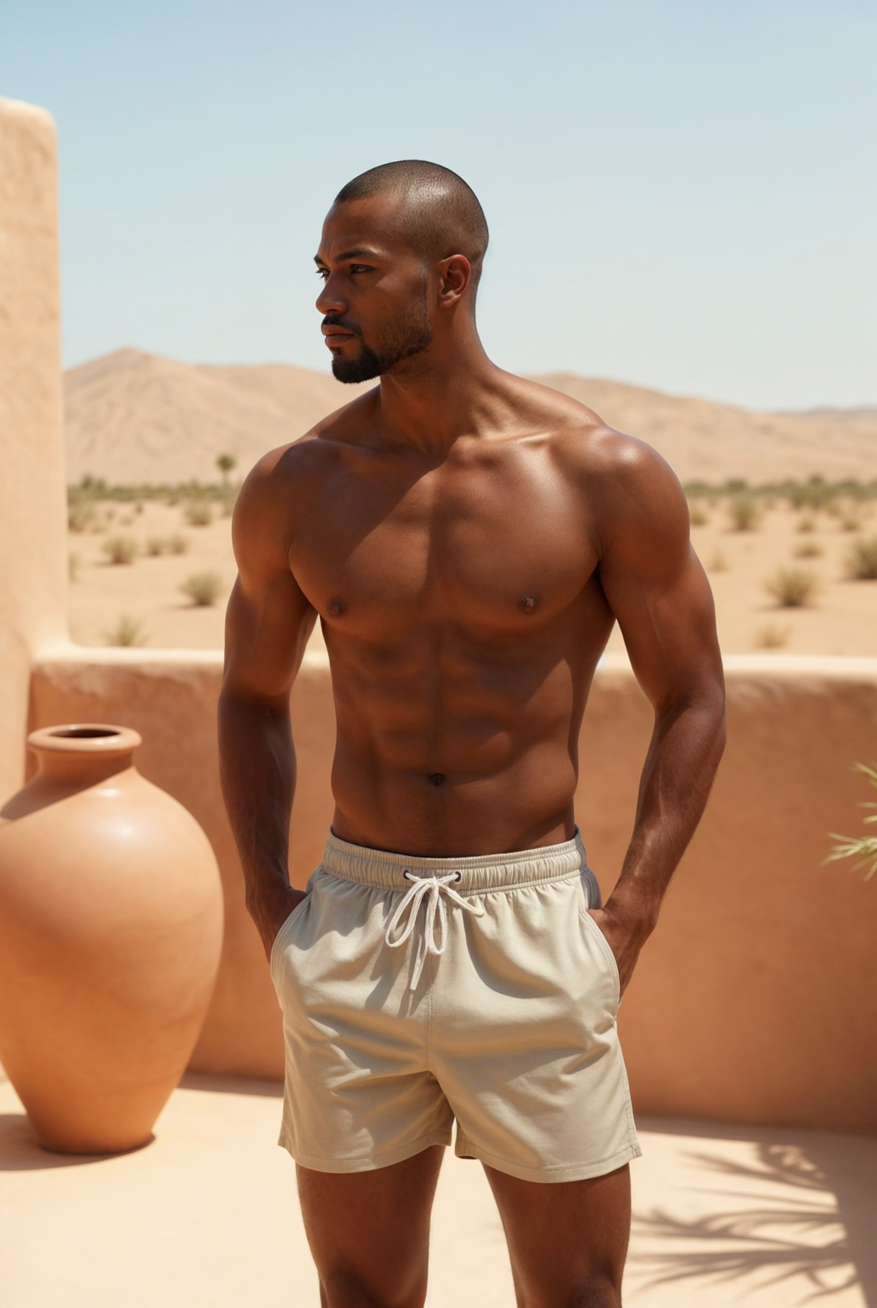 Sahara Beige Swim Trunks