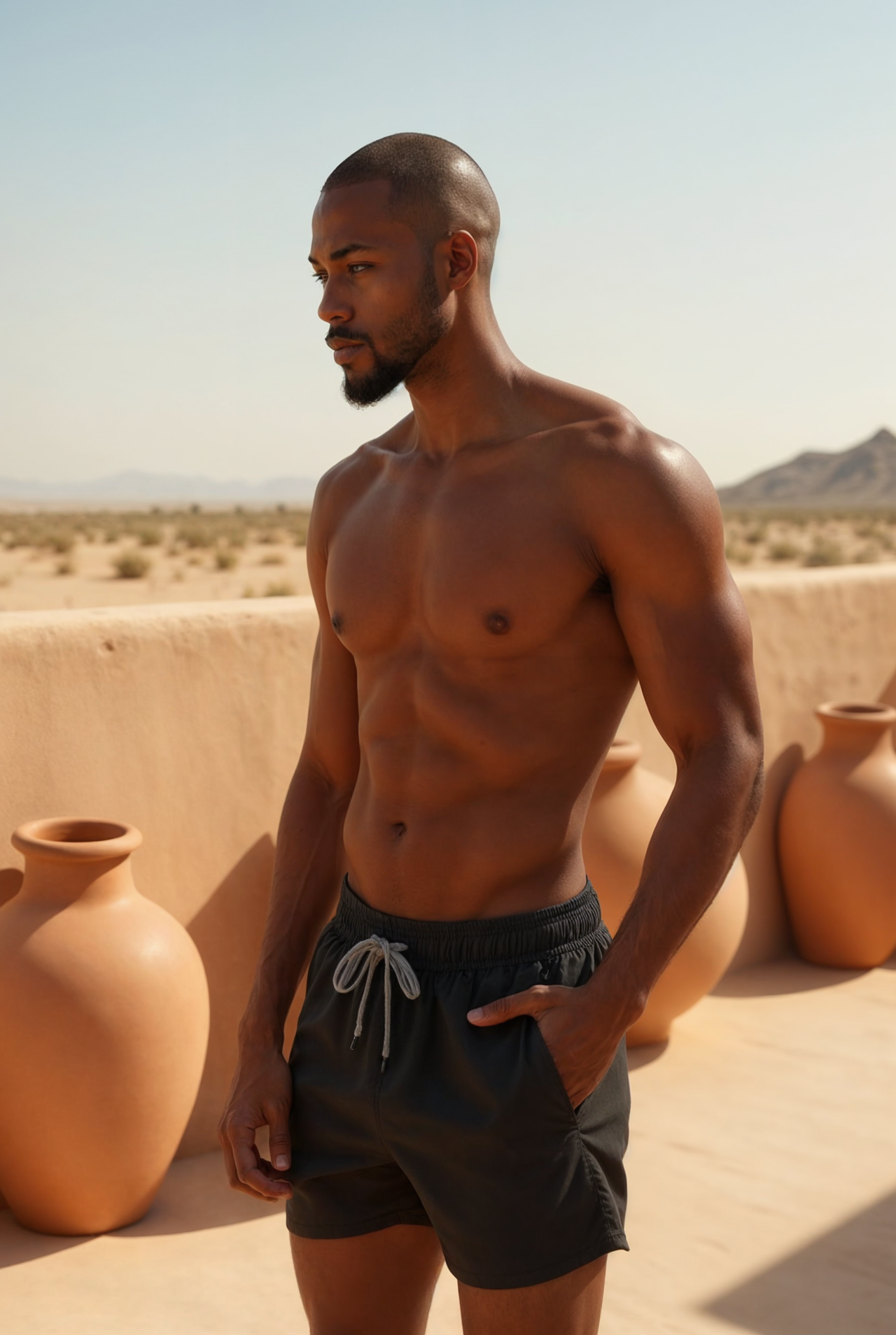 Sahara Black Swim Trunks