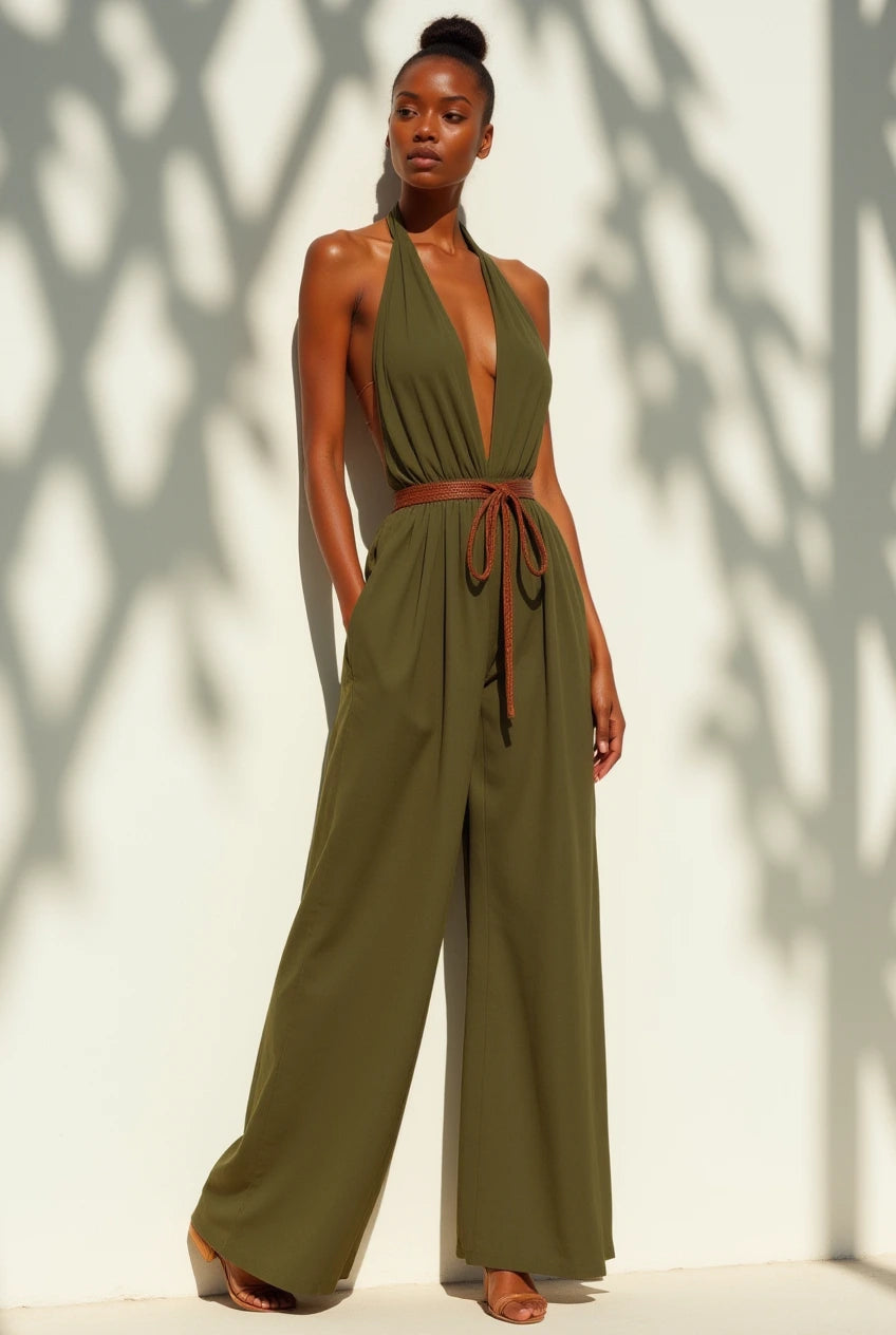 Oasis Olive Jumpsuit